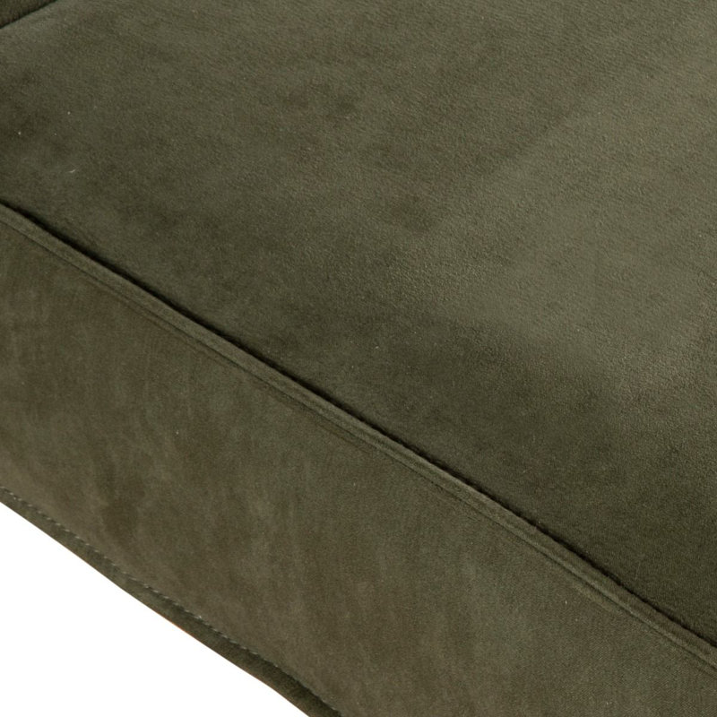 Aven Upholstered Stool with Solid Wood Frame, Suede-Green