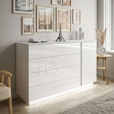 Varonique 4 Drawer 138cm W Combi Chest of Drawers