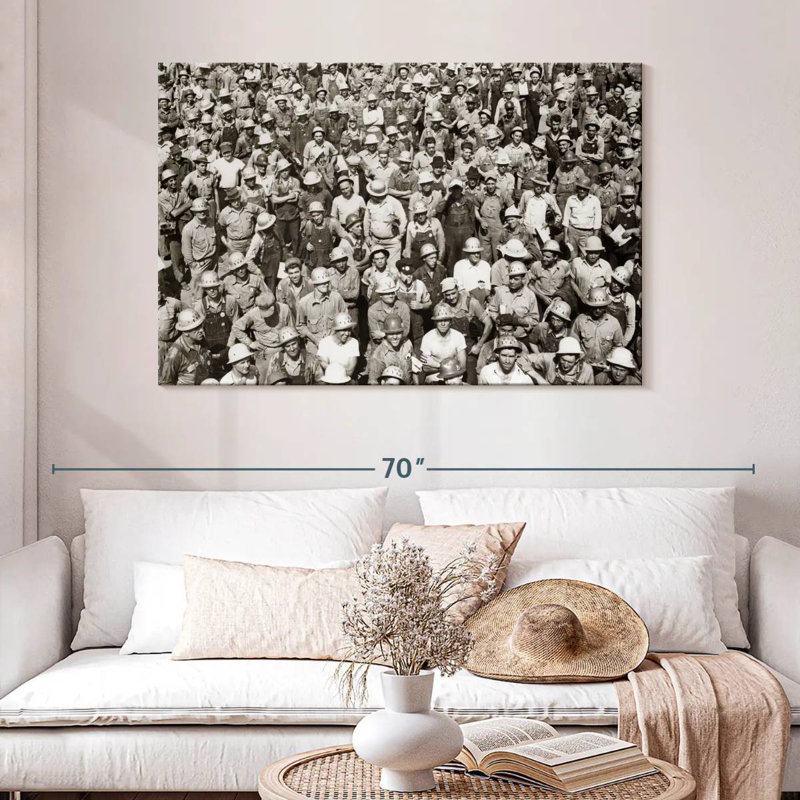 Leisha Crowd Of Laborers, 32" H x 48" W