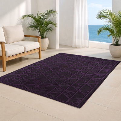 Trellis Purple Indoor and Outdoor Area Rug