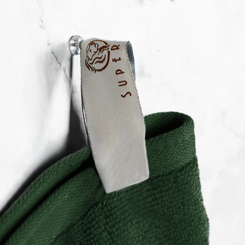 Ensemble de serviettes 100% coton Amoy, Vert forêt