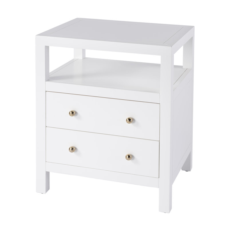 Nora 2-Drawer Nightstand, Smooth White