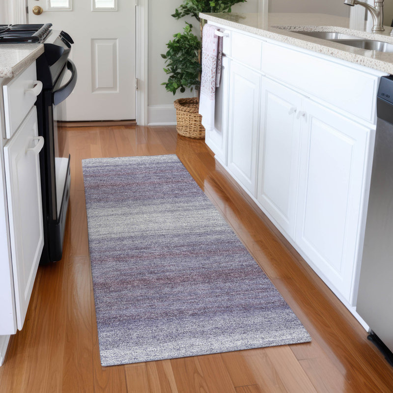 Premium Machine Washable Birchview AMF1033 Striped Rug, Runner 2'3" x 7'6"