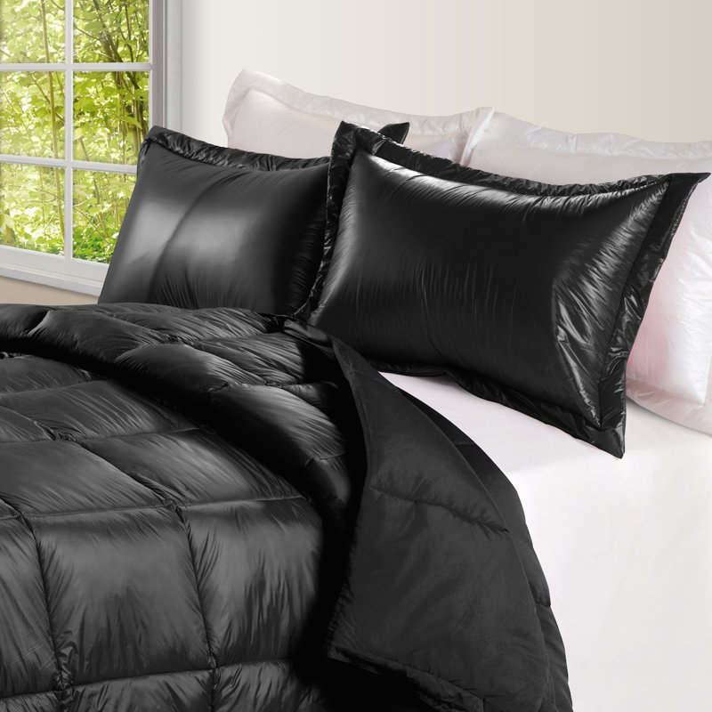 Modern & Contemporary Comforter, King Comforter, Black