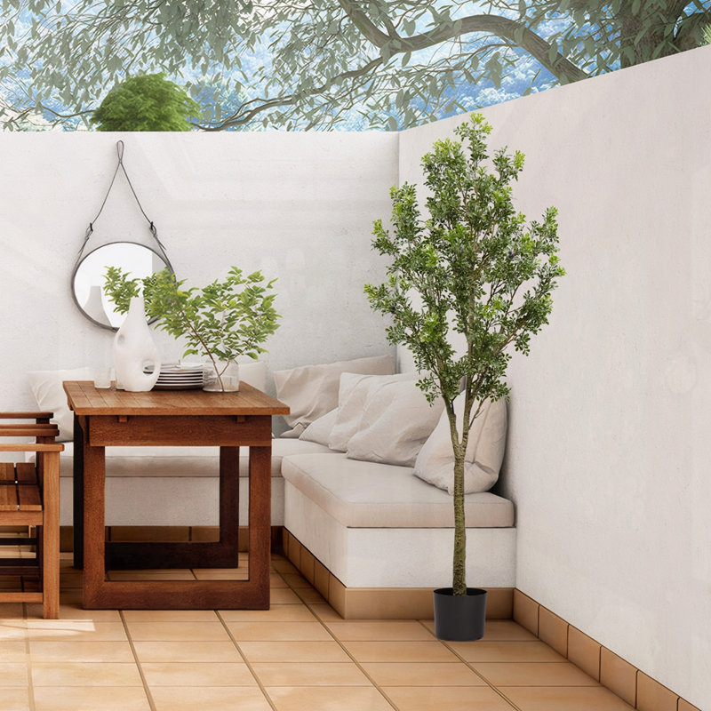 70.8"H Artificial Olive Tree 1pc/set, 70.8'' H x 21.6'' W x 21.6'' D