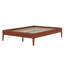 Structure de lit plateforme moderne en bois avec lattes de bois et support en métal, assemblage facile-151728367