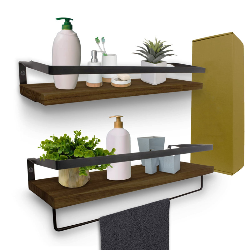 2 Piece Bracket Shelf, Dark Brown