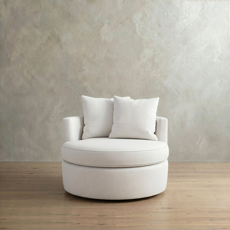Fauteuil rembourré pivotant Dara Harlow, Beige Macarena