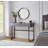 39" Mirrored Makeup Vanity Table With Stainless Steel Base, Mirrored Console Dressing Table With 2 Drawers,Versatile Desk For Bedroom And Office-1048733611