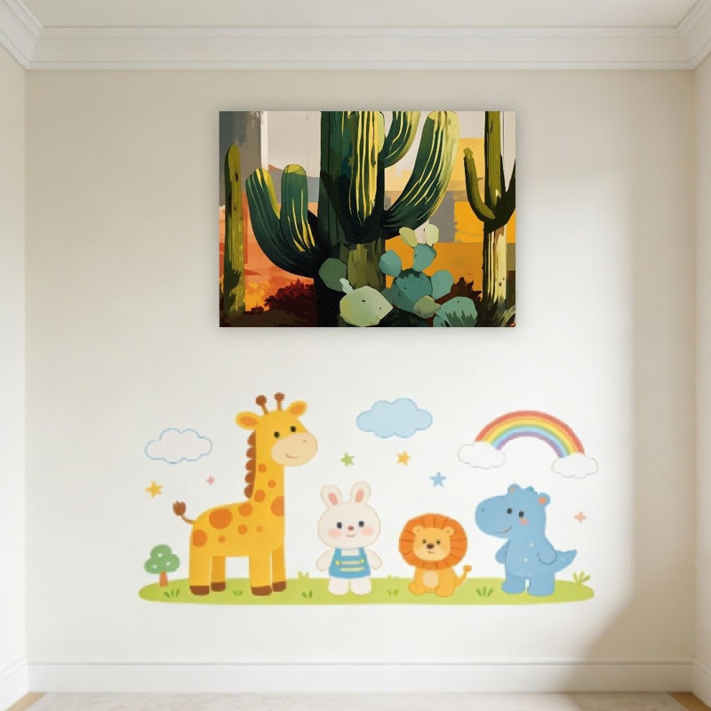 «Sonoran Desert Textured Landscape», art mural non encadré, L 24 po x l 36 po
