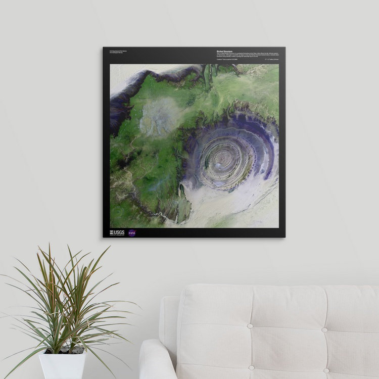 « richat structure-usg earth », reproduction d’impression, H 24 po x l 24 po x P 1,25 po, Toile