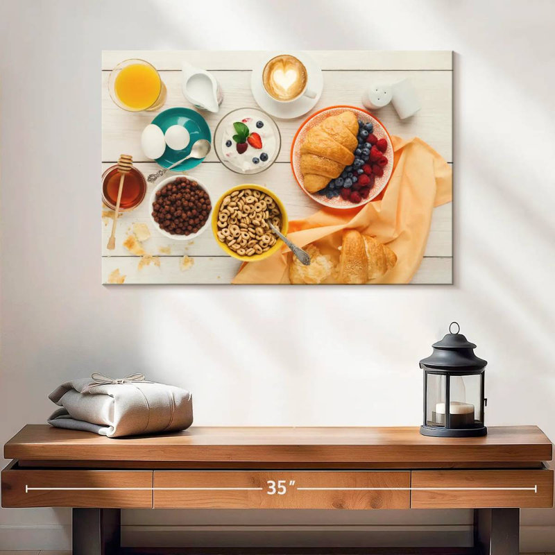 Petit déjeuner copieux, H 16 po x l 24 po