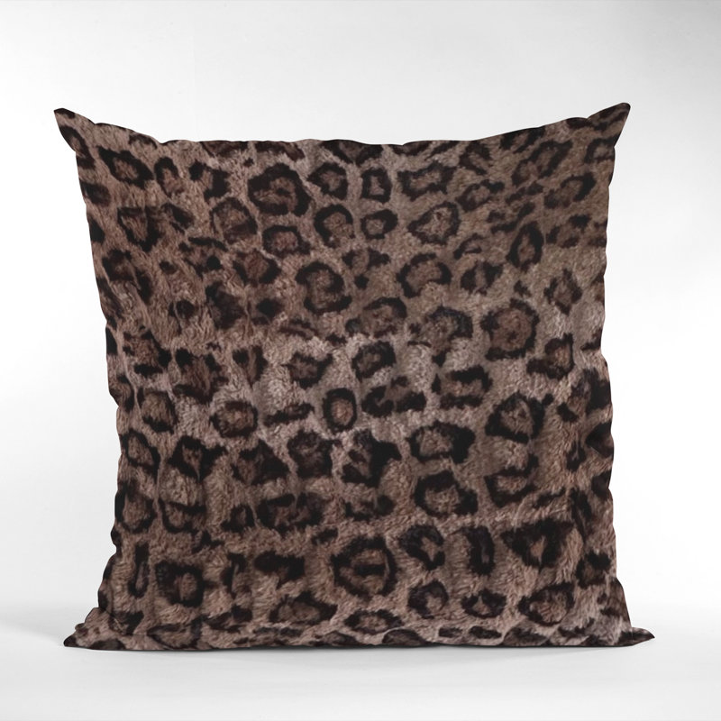 Animal Print Reversible Throw Pillow, 12" x 20", Animal Print, Dark Brown
