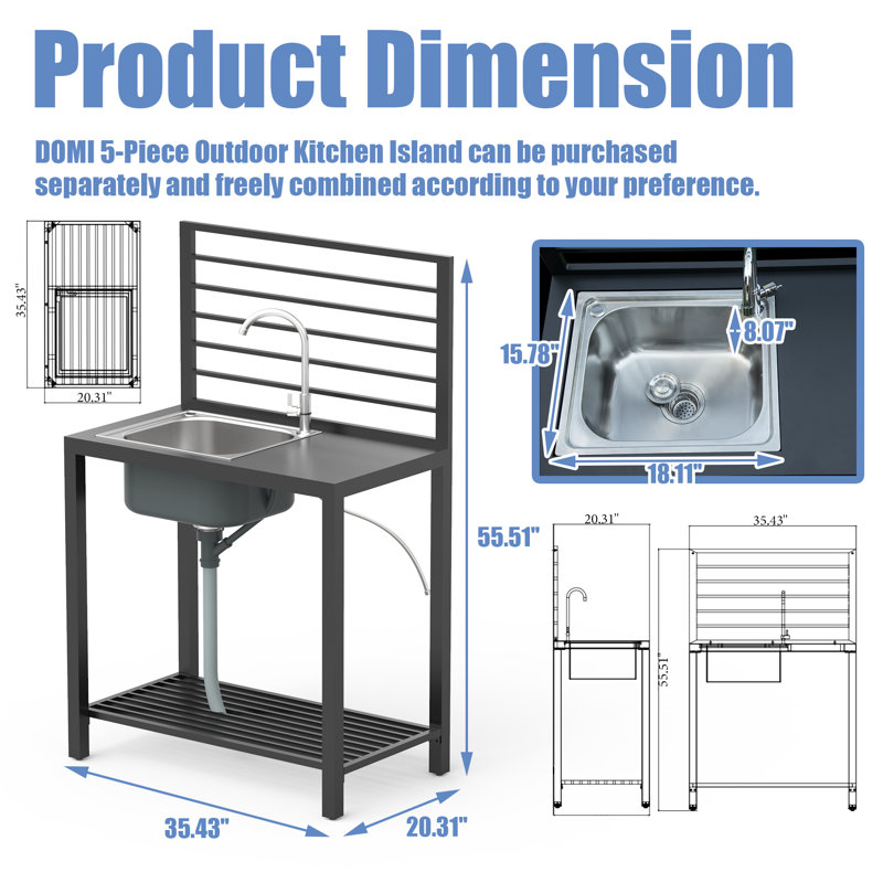 Cuisine d'extérieur modulaire 35,43 po Domi