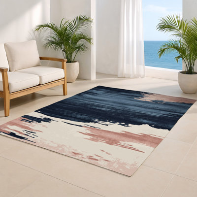Watercolor Grey Indoor and Outdoor Area Rug