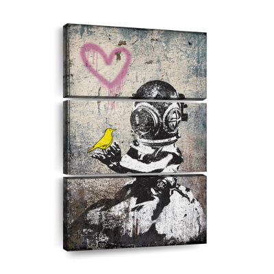 " Yellow Bird Love Multi Piece Canvas Print " by Existencils 3 - Pieces