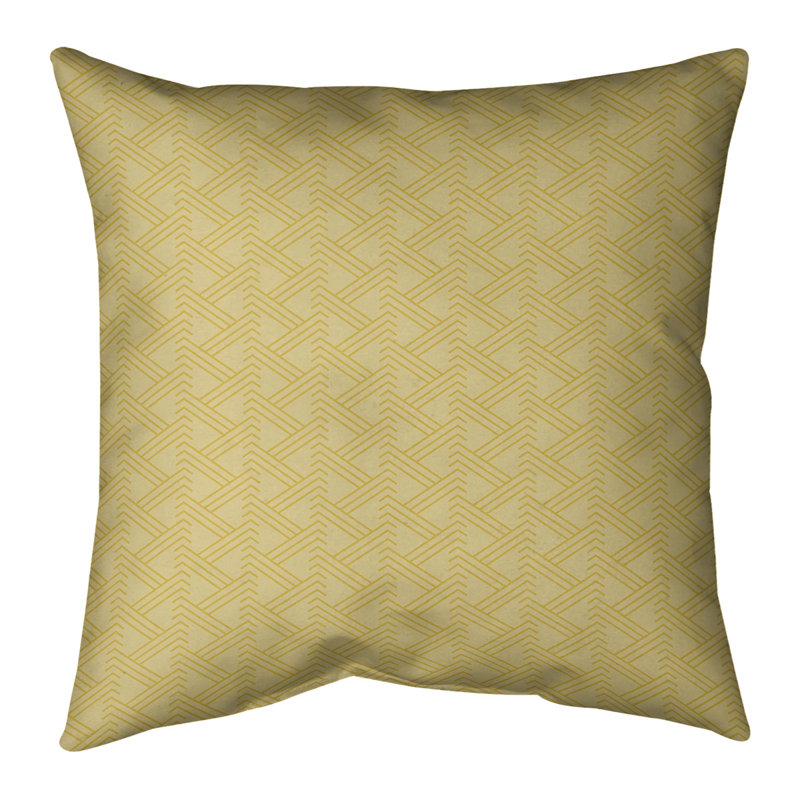 Coussin décoratif à motif zig zag classique, Bourre en polyester, H 14 po x l 14 po, Jaune frais