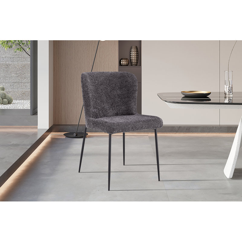 Skudeneshavn Tufted Polyester Side Chair, Dark Grey