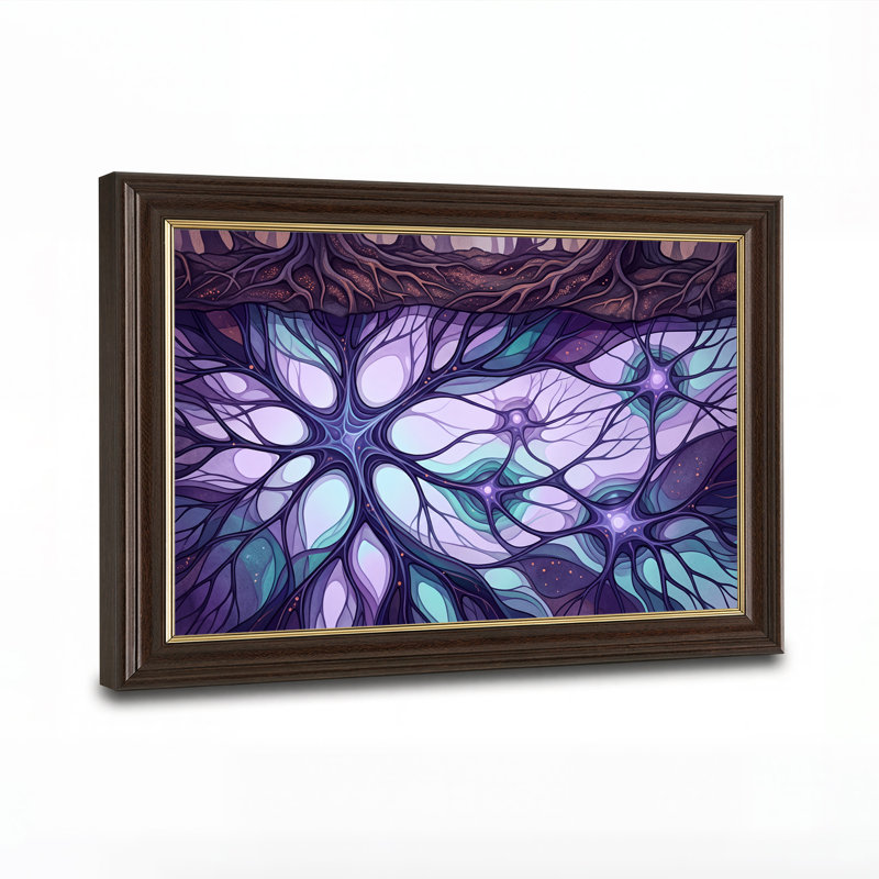 «Mauve et bleu sarcelle», art abstrait sur toile, 12"H x 18"W
