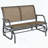 2-Person Outdoor Glider Bench with Steel Frame and Breathable Sling Fabric-2033391498