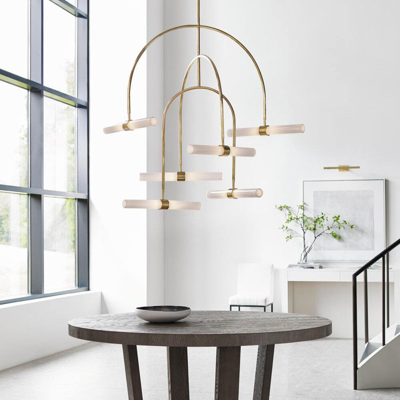 Calumn 6 - Light LED Chandelier, Nightshade Black