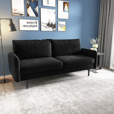 70" Velvet Round Arm Sofa