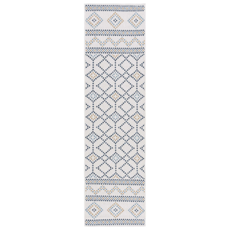 Badagliacca Performance Geometric Indoor/Outdoor Area Rug, Runner 2'3" x 8'