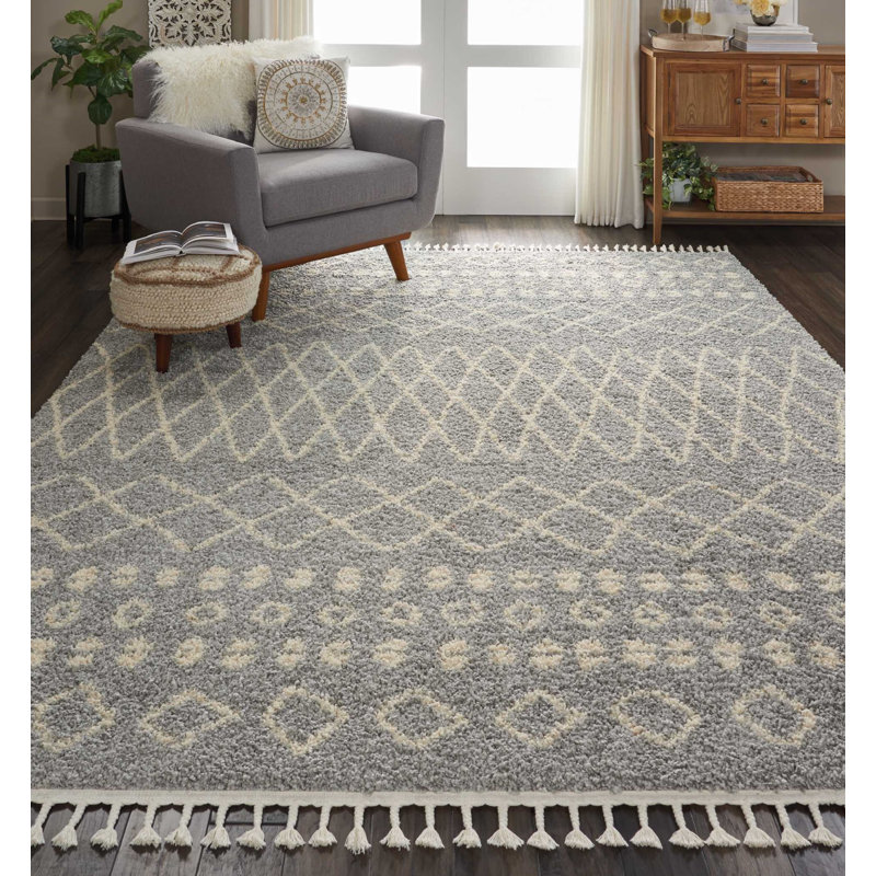 Iverson Geometric Area Rug, Rectangle 7'10" x 10'6", Gray/Beige