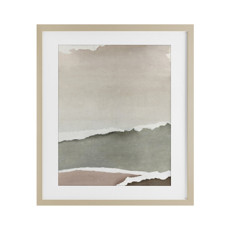 Torn Whispers Abstraction, reproduction encadrée sous verre, design par Emma Peal, H 21 po x l 17 po, Cadre de récolte en pin