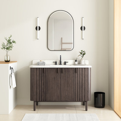 Meuble-lavabo sur pied simple 49 po avec plateau en quartz Blakely