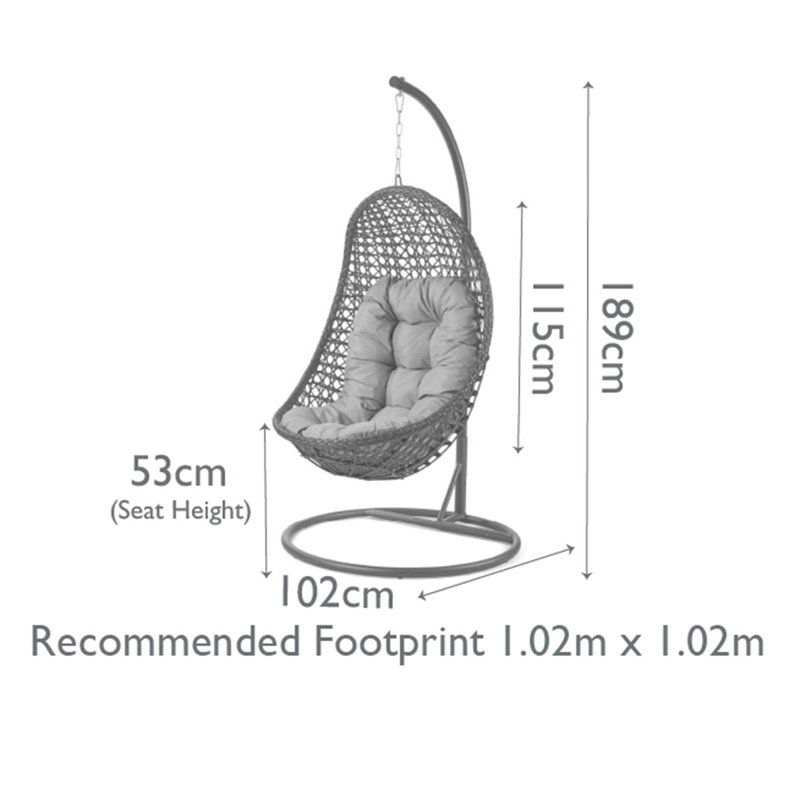 Malibu Hanging Chair - Grey, Grey