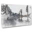 Mount Fuji in Fujinomiya Japan in Abstract - Wrapped Canvas Drawing - Wrapped Canvas-55310741