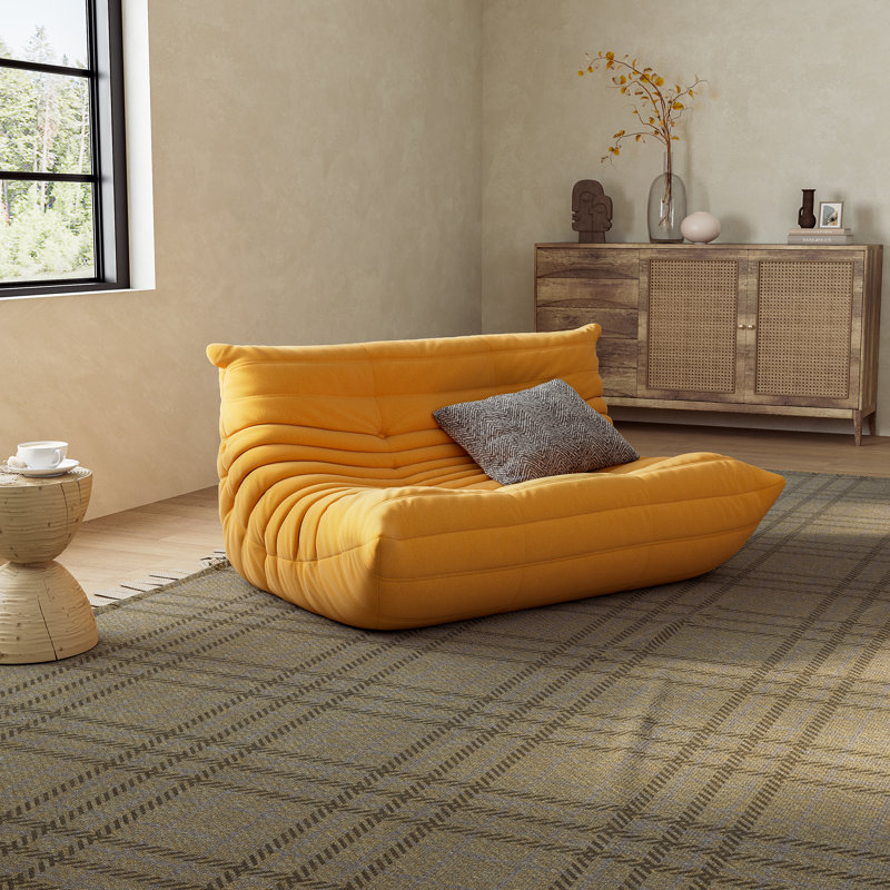 Fauteuil à billes McCullen, fauteuils à billes, chauffeuse douce, Microfibre / microsuède jaune