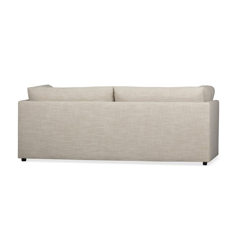 Kallie Upholstered Sofa With Ottoman, Lena Sand Performance Linen Blend