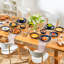 Service de table 16 pièces à cinq pétales en relief - 4 assiettes plates, 4 assiettes à salade, 4 bols à soupe, 4 bols à céréales-1836603138-1844338660