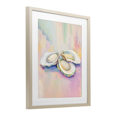 «Pastel Oysters Harmony», impression sous verre encadrée, design par The Prints Vibe