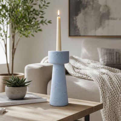 Porte-bougie moderne en forme de pilier ou de chandelle en béton pour le salon - Pièce maîtresse décorative de style chandelier pour bureau ou table