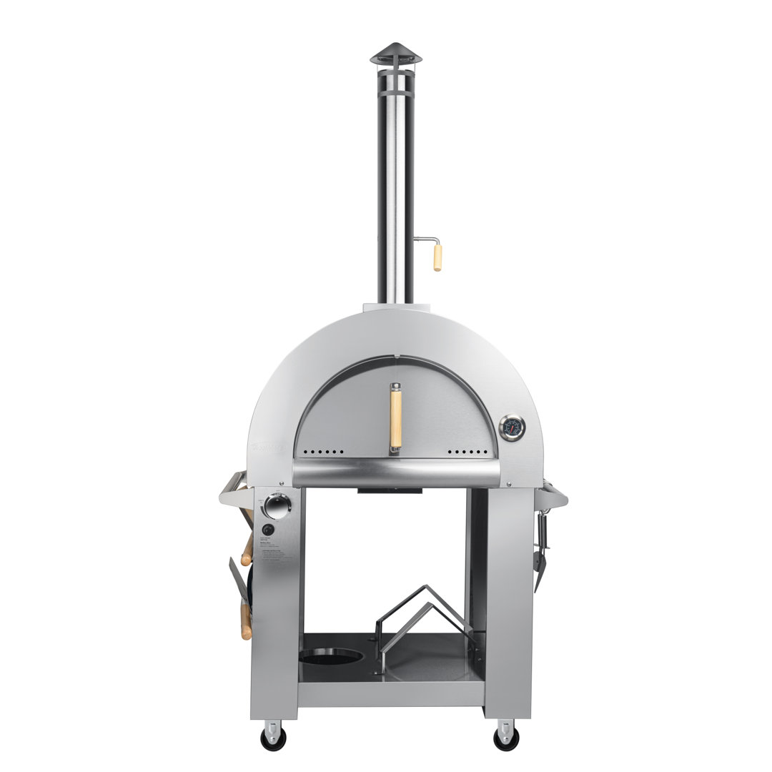 32 in. Outdoor Gas and Wood Fired Pizza Oven in Stainless-Steel (KM-OKS-DFPO) KoolMore