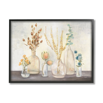 «Autumn Wildflower Farmhouse Bouquets Rustic Floral», art de la giclée encadrée par Julia Purinton