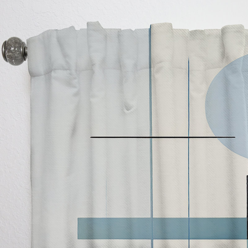 Kiptin - Rideau obscurcissant abstrait à motif de suprématisme - 1 panneau, L 52 po x L 120 po