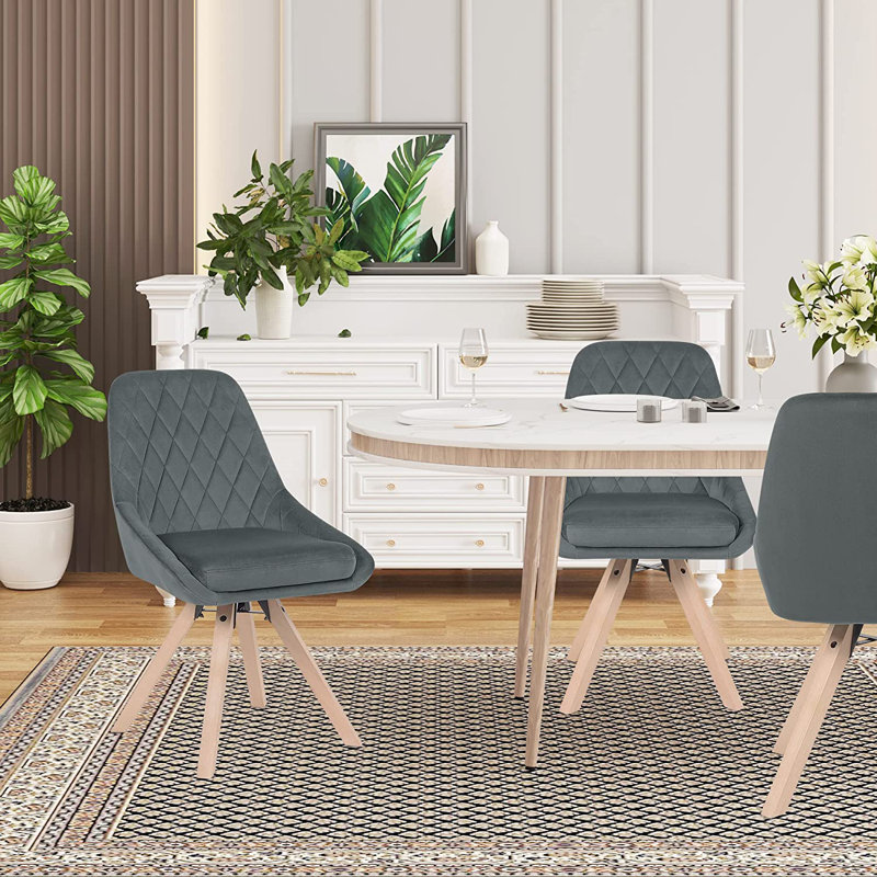 Almenia Upholstered Dining Chair, Dark Grey