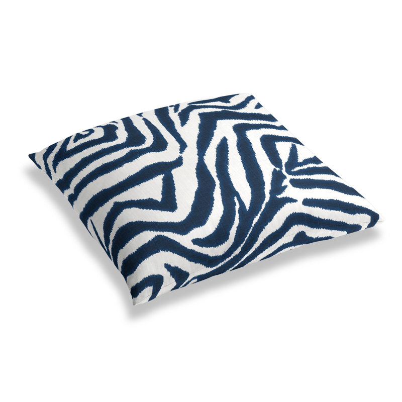 Animal Print Reversible Throw Pillow, Navy