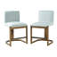 Ensemble de 2 tabourets de bar modernes en bois massif à hauteur de comptoir de 24 po, chaise d'îlot de cuisine rembourrée en lin-125536056