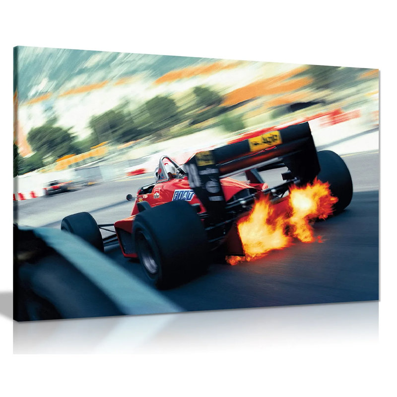 F1 Ferrari Car Racing - Wrapped Canvas Print, 51cm H x 76cm W