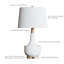 Lampe de table moderne en céramique et en bois massif de 26 po avec ports USB (blanc) - MCM Modern Funky-996788778