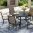 7-Pieces Round Patio Dining Set With Stackable PVC-coated polyester Chairs-1583373417