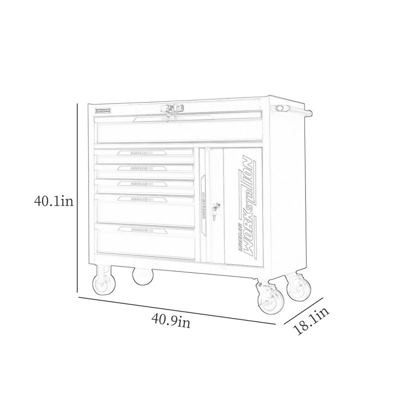 Plouffe 40.9'' W Steel Bottom Rollaway Chest with Wheels, Blue/Black