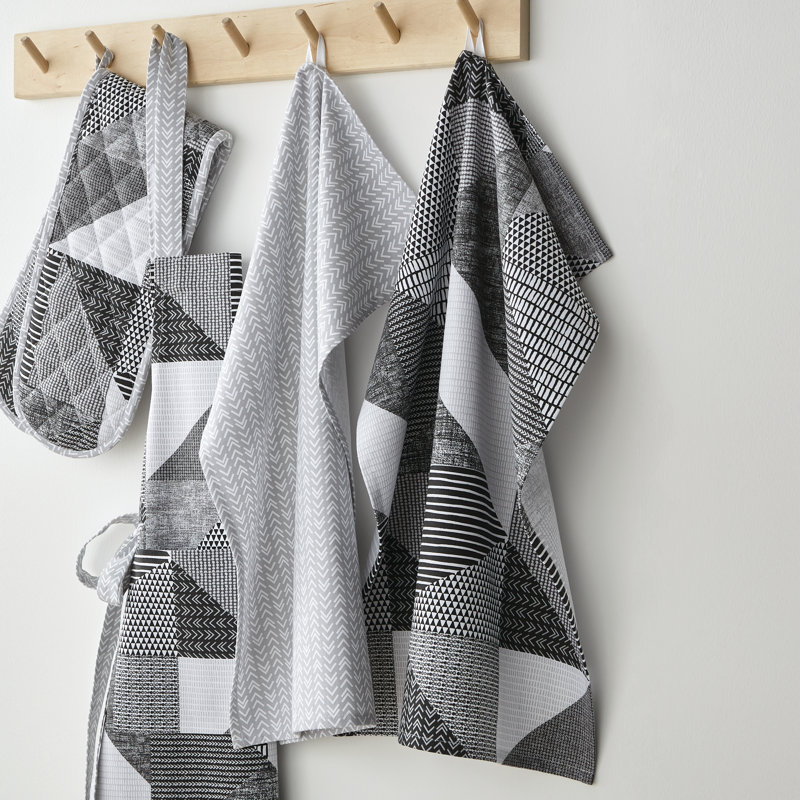 Larsson Geo Two Pack Tea Towels, Gray