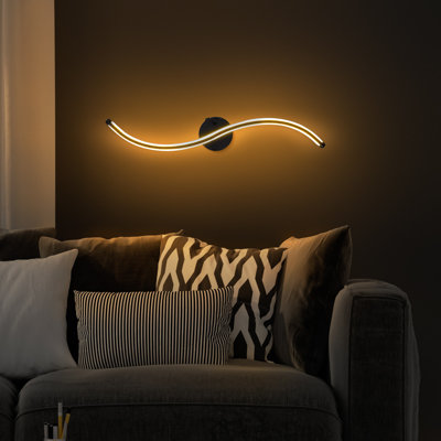 Cobers Modern Black Wall Lamp with Metal Body, 3.9 x 26.4 x 2.0 inches | Integral LED 16W, 3000K | Stylish and Functional Lighting for Home Decor | Perfect for Living Room, Bedroom, and Hallways
