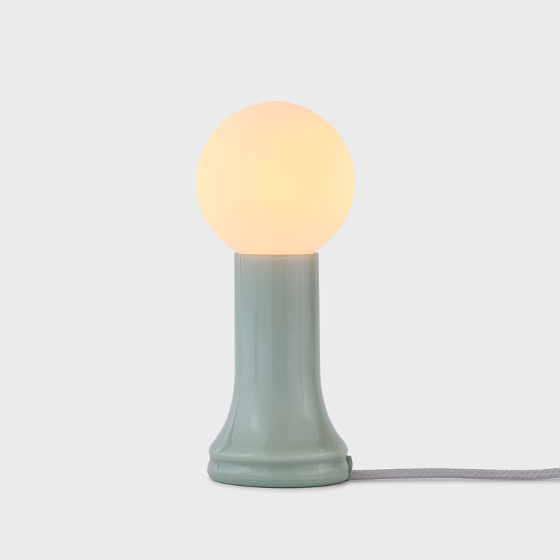 Shore Table Lamp Smoke Grey With G95 LED Bulb US, Green
